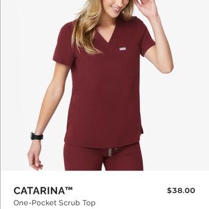 Catarina One Pocket Scrub Top - Figs